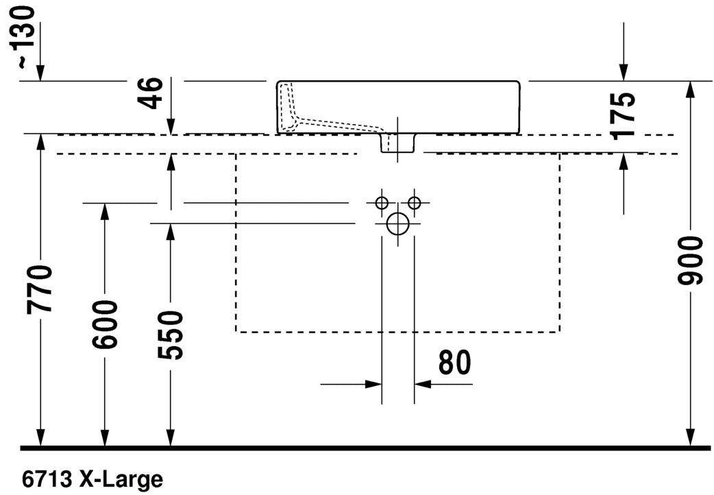 حوض أعلى سطح أفقي, 045260