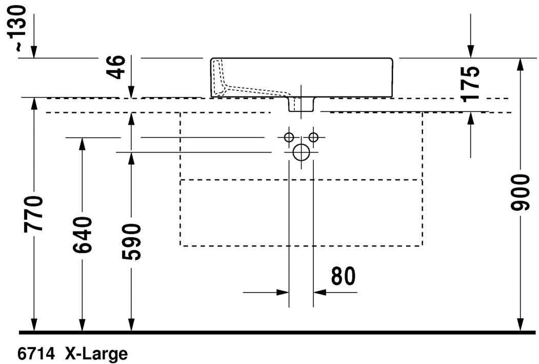 حوض أعلى سطح أفقي, 045260
