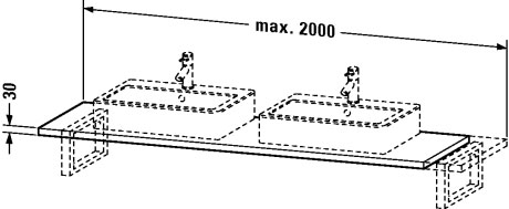 كونسول لحوض فوق سطح أفقي وحوض كونتر توب, VE097C