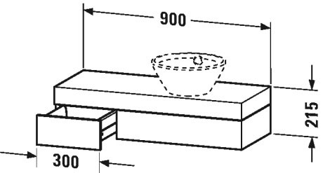 كونسول شامل على درج للحوض فوق سطح أفقي, FO8371
