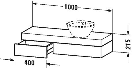 كونسول شامل على درج للحوض فوق سطح أفقي, FO8373