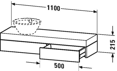كونسول شامل على درج للحوض فوق سطح أفقي, FO8374