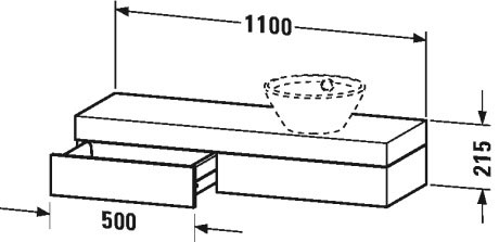 كونسول شامل على درج للحوض فوق سطح أفقي, FO8375