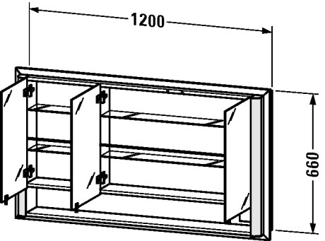 مرآة دولاب - مثبتة, LM9708