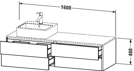 Vanit unit for console wall-mounted, XS4914 L/R
