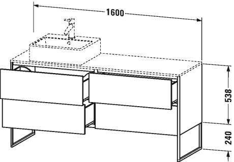 Vanit unit for console floor-standing, XS4924 L/R