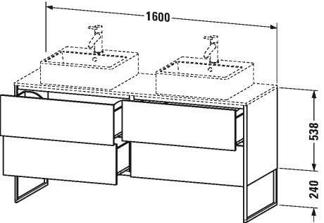 Vanit unit for console floor-standing, XS4927 B