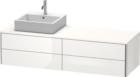 Vanit unit for console wall-mounted, XS4914L2222 upper drawer under the ceramics including cut-out for siphon and siphon cover