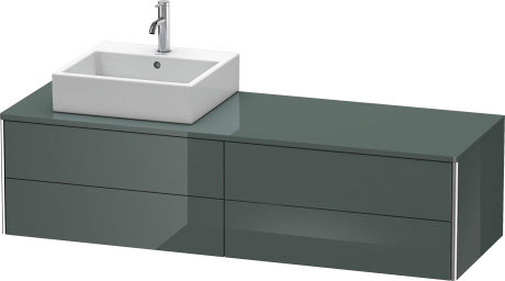 Vanit unit for console wall-mounted, XS4914L3838 upper drawer under the ceramics including cut-out for siphon and siphon cover