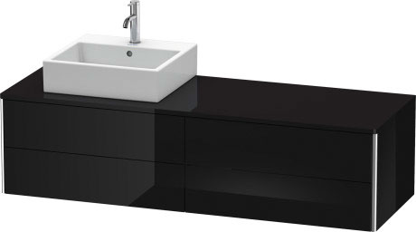 Vanit unit for console wall-mounted, XS4914L4040 upper drawer under the ceramics including cut-out for siphon and siphon cover