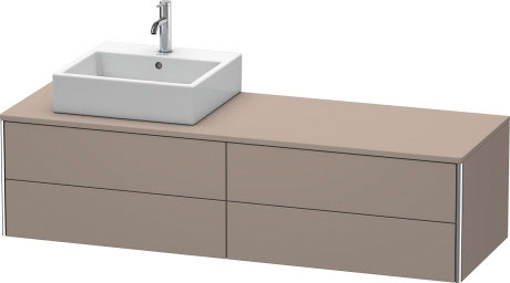 Vanit unit for console wall-mounted, XS4914L4343 upper drawer under the ceramics including cut-out for siphon and siphon cover