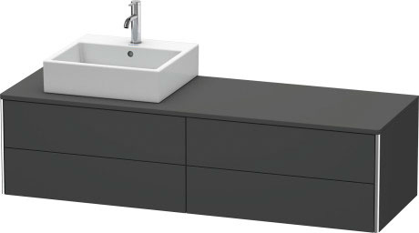 Vanit unit for console wall-mounted, XS4914L4949 upper drawer under the ceramics including cut-out for siphon and siphon cover