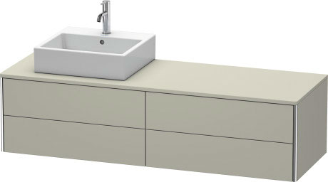 Vanit unit for console wall-mounted, XS4914L6060 upper drawer under the ceramics including cut-out for siphon and siphon cover