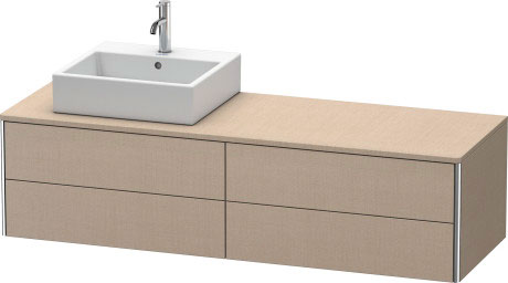 Vanit unit for console wall-mounted, XS4914L7575 upper drawer under the ceramics including cut-out for siphon and siphon cover