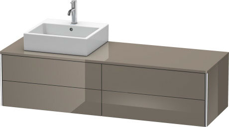Vanit unit for console wall-mounted, XS4914L8989 upper drawer under the ceramics including cut-out for siphon and siphon cover