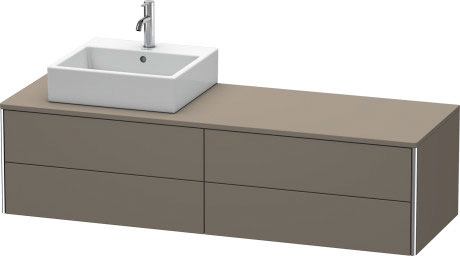 Vanit unit for console wall-mounted, XS4914L9090 upper drawer under the ceramics including cut-out for siphon and siphon cover