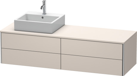Vanit unit for console wall-mounted, XS4914L9191 upper drawer under the ceramics including cut-out for siphon and siphon cover