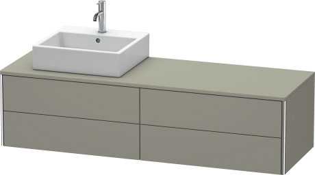 Vanit unit for console wall-mounted, XS4914L9292 upper drawer under the ceramics including cut-out for siphon and siphon cover