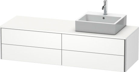 Vanit unit for console wall-mounted, XS4914R1818 upper drawer under the ceramics including cut-out for siphon and siphon cover