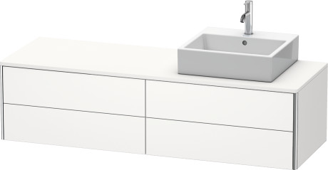 Vanit unit for console wall-mounted, XS4914R3636 upper drawer under the ceramics including cut-out for siphon and siphon cover