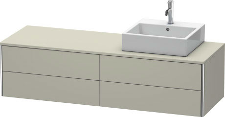 Vanit unit for console wall-mounted, XS4914R6060 upper drawer under the ceramics including cut-out for siphon and siphon cover