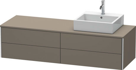 Vanit unit for console wall-mounted, XS4914R9090 upper drawer under the ceramics including cut-out for siphon and siphon cover