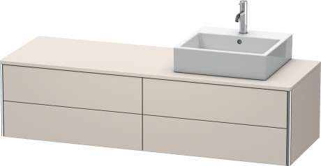 Vanit unit for console wall-mounted, XS4914R9191 upper drawer under the ceramics including cut-out for siphon and siphon cover