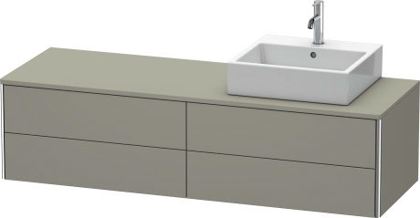 Vanit unit for console wall-mounted, XS4914R9292 upper drawer under the ceramics including cut-out for siphon and siphon cover