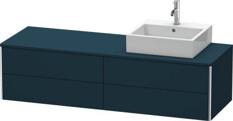 Vanit unit for console wall-mounted, XS4914R9898 upper drawer under the ceramics including cut-out for siphon and siphon cover