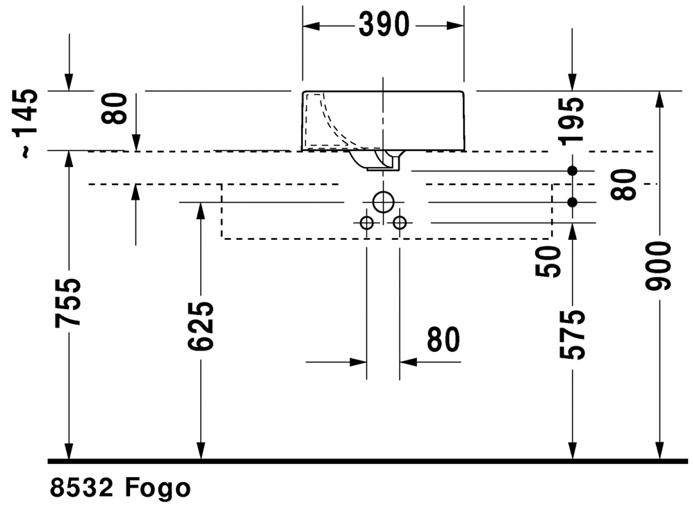 حوض أعلى سطح أفقي, 032040