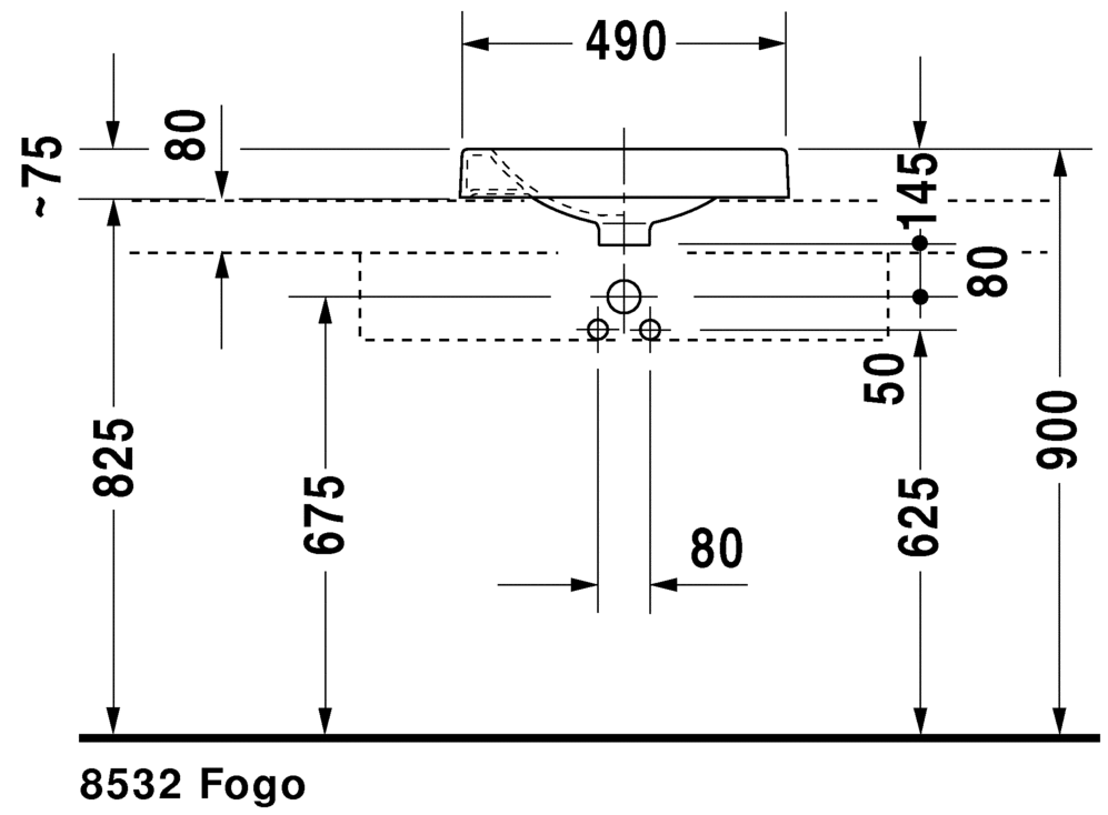 حوض أعلى سطح أفقي, 032050