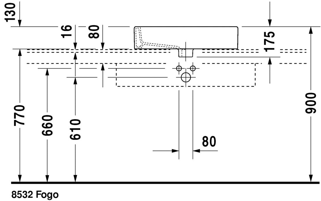 حوض أعلى سطح أفقي, 045260