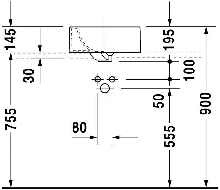 حوض أعلى سطح أفقي, 032040