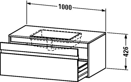 وحدة موبيليا معلقه لحوض تحت سطح أفقي مشترك, KT6895