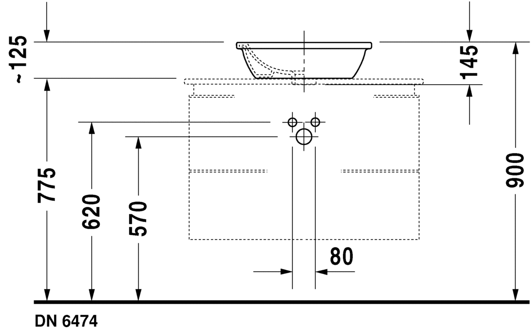 حوض أعلى سطح أفقي, 049747