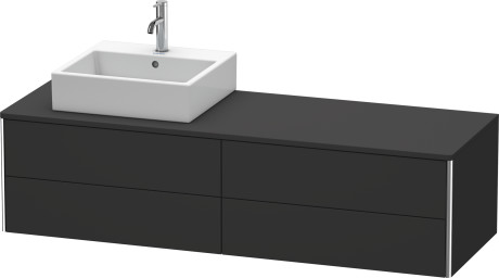Vanit unit for console wall-mounted, XS4914L8080 upper drawer under the ceramics including cut-out for siphon and siphon cover