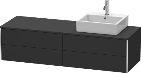 Vanit unit for console wall-mounted, XS4914R8080 upper drawer under the ceramics including cut-out for siphon and siphon cover