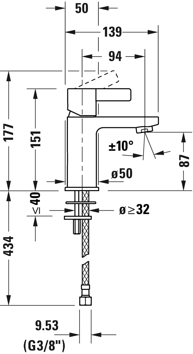 Single lever basin mixer S, DE1010002