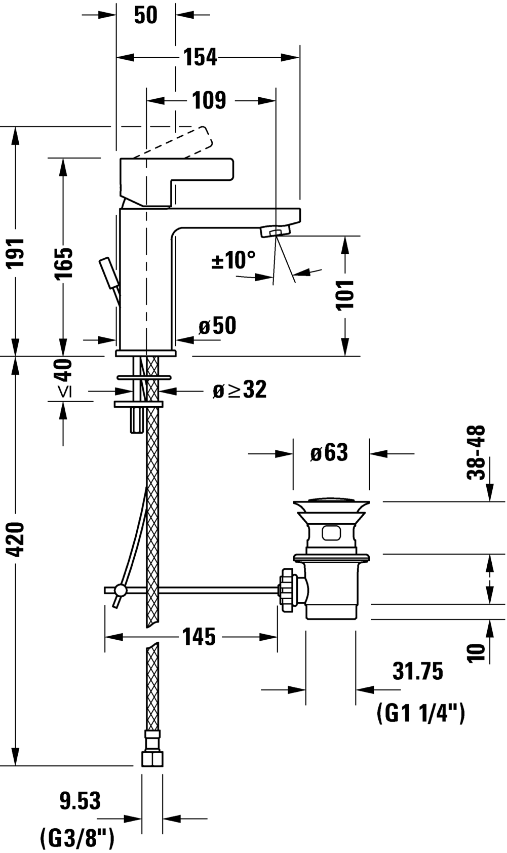 Single lever basin mixer M, DE1020001
