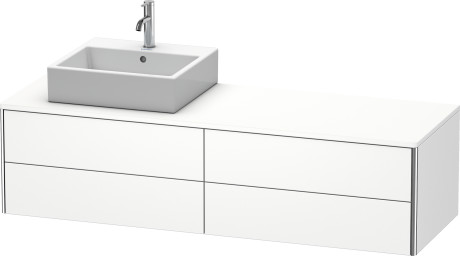 Vanit unit for console wall-mounted, XS4914L8484 upper drawer under the ceramics including cut-out for siphon and siphon cover