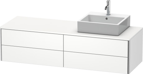 Vanit unit for console wall-mounted, XS4914R8484 upper drawer under the ceramics including cut-out for siphon and siphon cover