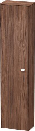 Tall cabinet, BR1320L1021 Hinge position: Left, Walnut dark Matt, Decor, Handle Chrome