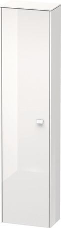 Tall cabinet, BR1320L2222 Hinge position: Left, White High Gloss, Decor, Handle White