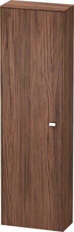 Tall cabinet, BR1321L1021 Hinge position: Left, Walnut dark Matt, Decor, Handle Chrome