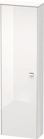 Tall cabinet, BR1321L1022 Hinge position: Left, White High Gloss, Decor, Handle Chrome