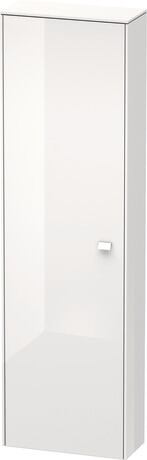 Tall cabinet, BR1321L2222 Hinge position: Left, White High Gloss, Decor, Handle White