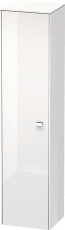 Tall cabinet, BR1330L1022 Hinge position: Left, White High Gloss, Decor, Handle Chrome