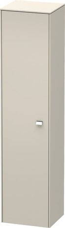 Tall cabinet, BR1330L1091 Hinge position: Left, taupe Matt, Decor, Handle Chrome