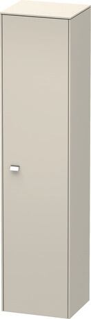 Tall cabinet, BR1330R1091 Hinge position: Right, taupe Matt, Decor, Handle Chrome