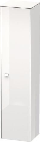 Tall cabinet, BR1330R2222 Hinge position: Right, White High Gloss, Decor, Handle White